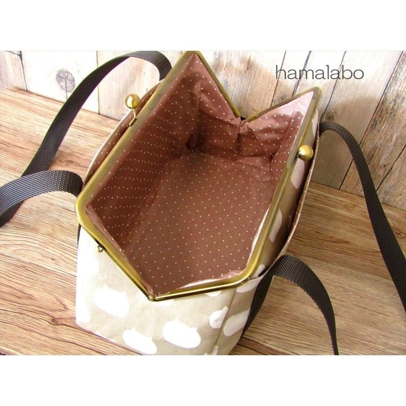 1897.ハンドメイド　18cm底板付きがま口バッグ　フランシュリッペ 2008.ハンドメイド 18cm底板付きがま口バッグ フランシュリッペ - メルカリ