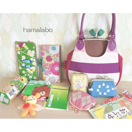 【KT-2119】がま口あおりミニバッグの型紙＆レシピ【18cm/くし型用】