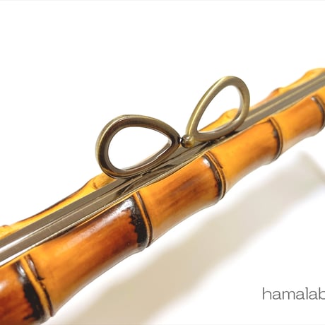 限定3本だけ！特価！【HA-2607】竹の口金27cm(新リボン×アンティークゴールド)