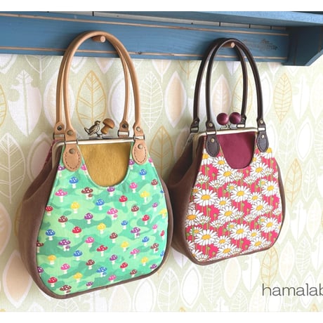 【KT-2133】がま口あおりプチバッグの型紙＆レシピ【12cm/角型用】