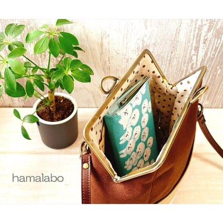 【KT-2093】縦長版！がま口ポケットショルダーバッグ(ミニ)の型紙＆レシピ【18cm/角型用】