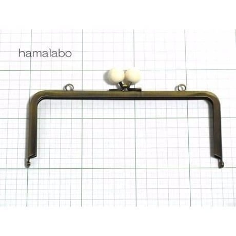 【HA-1212】18cm/角型(白玉×アンティークゴールド)・カン付き