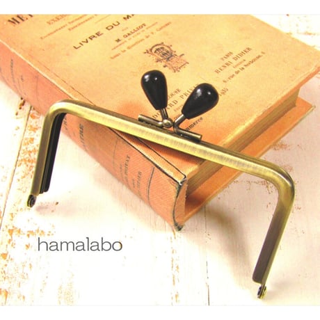 【HA-1942】12cm/角型(黒色の木オーバル×アンティーク)