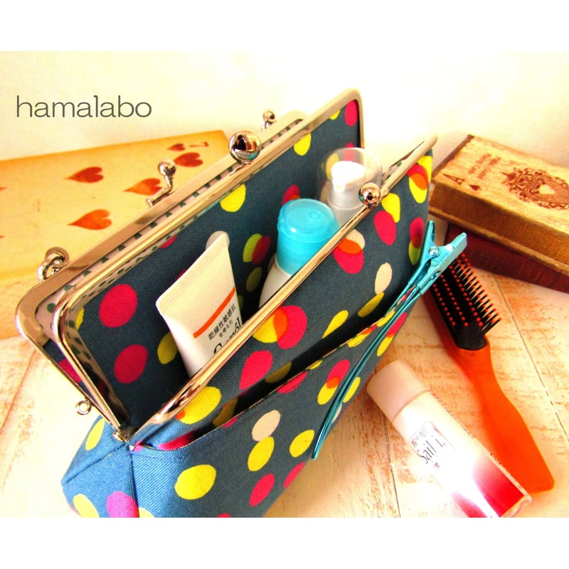 KT-2029】仕切りがま口のトラベルポーチ(マチ別)の型紙＆レシピ【19cm