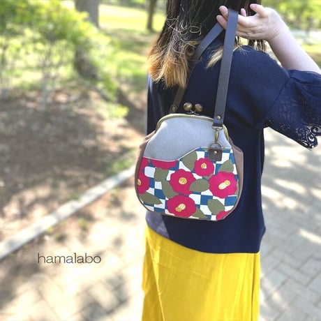 【HA-2185】18cmくし型口金/(ネコ玉×アンティークゴールド)