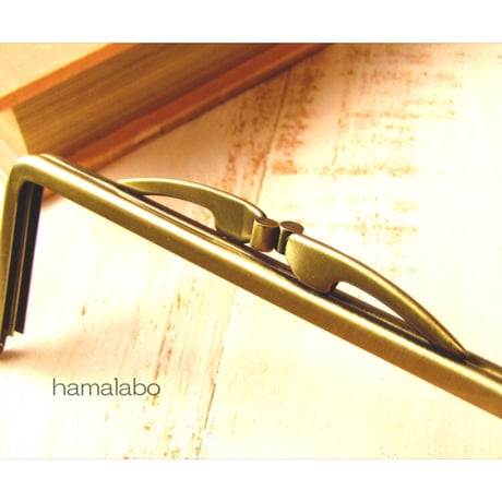 【HA-2175】15cm/角型口金/(キツネひねり×アンティークゴールド)