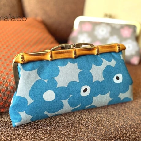 【KT-2109】シンプル版(基本型)！がま口クラッチバッグの型紙＆レシピ【24cm/角型用】