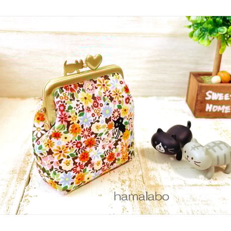 【HA-1903】7.5cm/角型口金(リボン×アンティークゴールド)