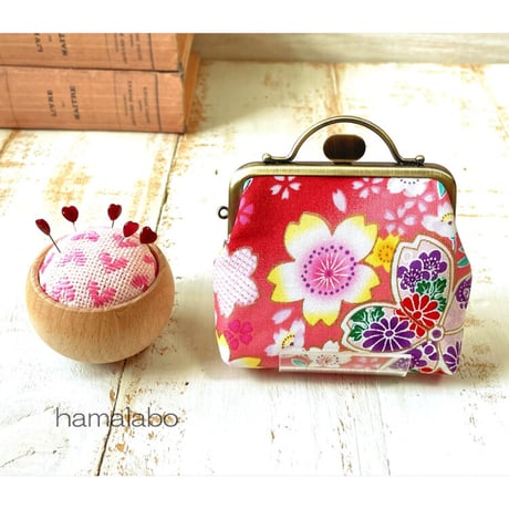 【HA-1575】持ち手付きの押し口金8.5cm/角型(アンティークゴールド)