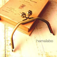 在庫調整で今だけ30％引き！【HA-1609】台形型の口金13cm/(肉球×アンティークゴールド)