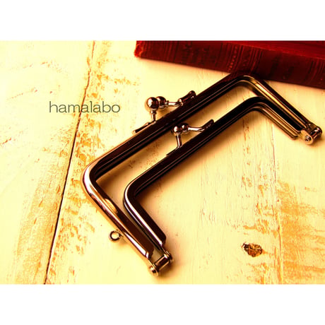【HA-1371】親子口金12cm(竹の根ひねり×シルバー)