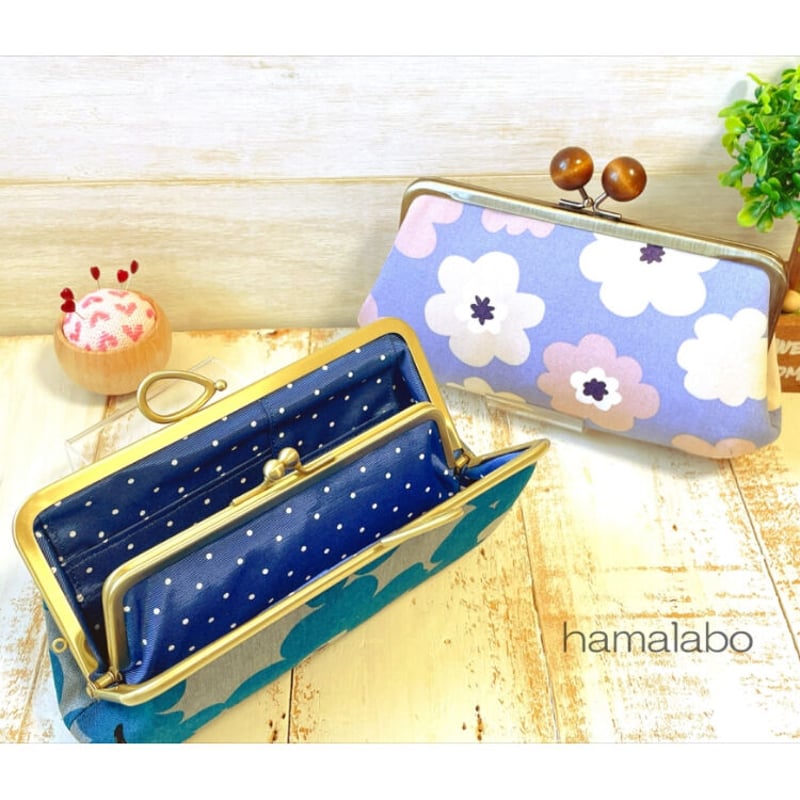 KT-2108】親子がま口のコンパクト長財布の型紙＆レシピ【18cm用