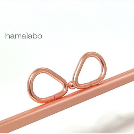 初回特価！【HA-2164】リングリボン口金 16.5cm/角型(ソフトピンク)