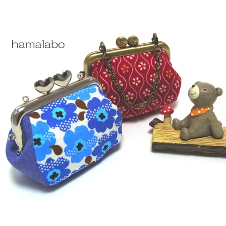 【HA-1575】持ち手付きの押し口金8.5cm/角型(アンティークゴールド)