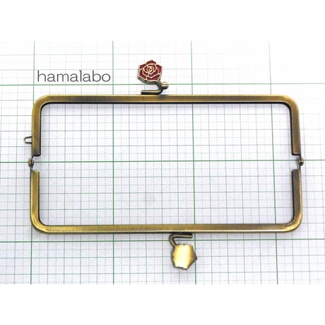 【HA-1244】16.5cm/角型(レッドローズ)・アンティークゴールド