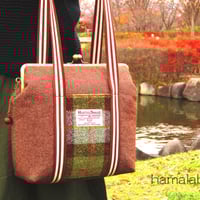 廃盤大特価セール！【HA-b1163】がま口トートバッグ(持ち手付き)の型紙＆レシピ【25cm/角型用】