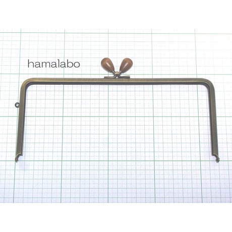 【HA-1298】22cm/角型(茶色の木オーバル×アンティークゴールド)