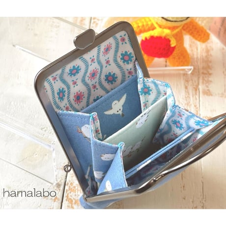 【HA-2010】碁石口金 7.5cm角型/足長タイプ (シルバー)