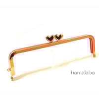 【HA-1923】ハート口金 16.5cm/角型(ローズゴールド-ピンクゴールド)