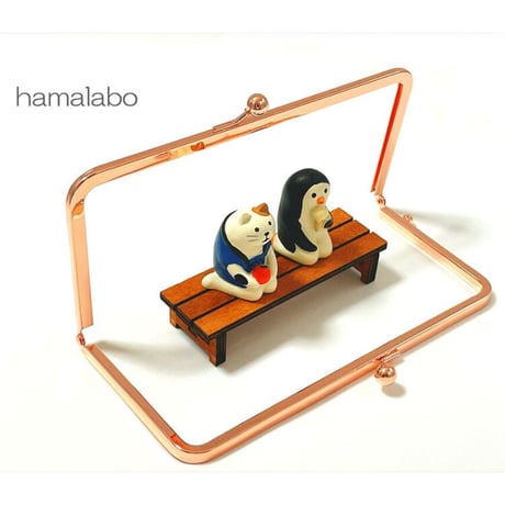 大特価品！【HA-1953】<BOX型がま口>専用の口金18.5cm(ローズゴールド-ピンクゴールド)