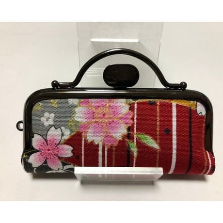 廃盤大特価セール！【HA-b1213】持ち手付きの押し口金8.5cm/角型(ブラック)