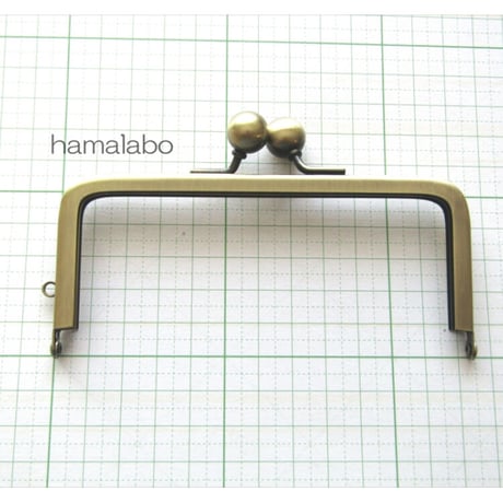 【HA-2124】12×5.4cm/角型(アメ玉×アンティークゴールド)
