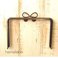 (完売御礼！)がま口の日セール！廃盤大特価セール！ 【HA-b1128】17.7cm角型口金/(新リボン×ソフトブラック)