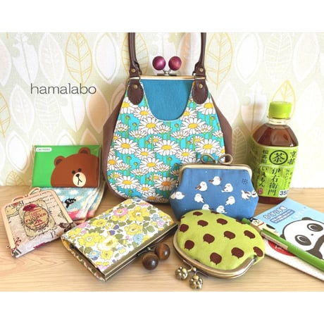 【KT-2133】がま口あおりプチバッグの型紙＆レシピ【12cm/角型用】