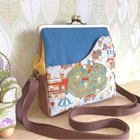 【HA-1892】18cm/角型口金/(アメ玉×アンティークゴールド)