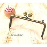 【HA-1967】13.5cm/角型(肉球×アンティークゴールド)・カン付き