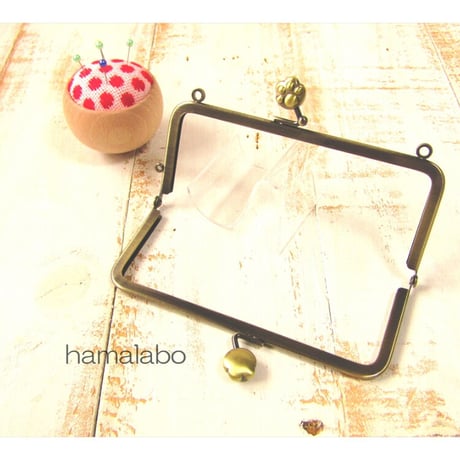 【HA-1967】13.5cm/角型(肉球×アンティークゴールド)・カン付き
