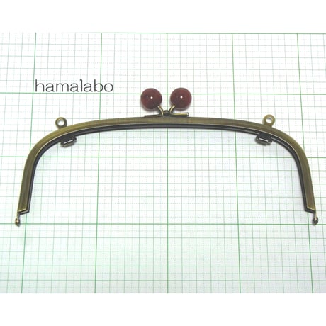 【HA-1272】20.4cm/くし型(べっ甲玉×アンティークゴールド)・兼用カン付き