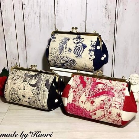 在庫調整で今だけ50％引き！【KT-1053】がま口ミニ俵型ポーチの型紙＆レシピ【13.5cm用】