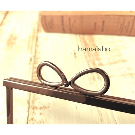 【HA-1797】12cm浮き足口金/(新リボン×ブラック)