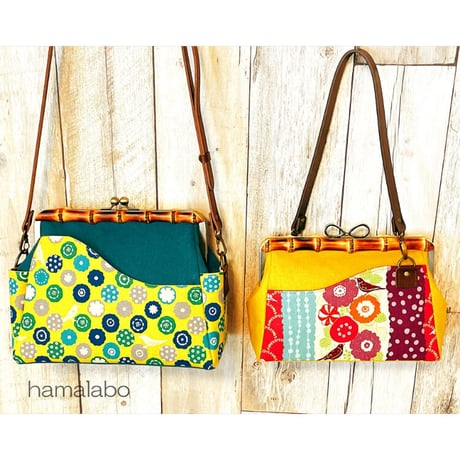 気づいた人だけ特価！【HA-2065】竹の口金24cm(新リボン×アンティークゴールド)