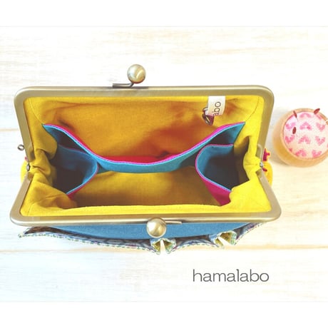 廃盤予定【HA-1670】ネコカン口金/(肉球×横ネコカン)/18cm角型(アンティークゴールド)・カン付き