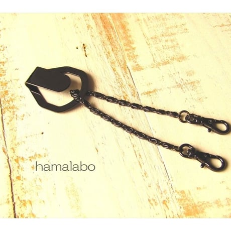 【HA-637】<身に付けるがま口>ぶら下げ用ベルトフック＆帯フック(ブラック)