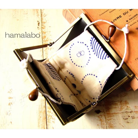 【対象口金購入で無料ダウンロード】KT-2076 縫わずに作れる！がま口マスクケース(マスク置き)の型紙＆レシピ【12cm浮き足用】