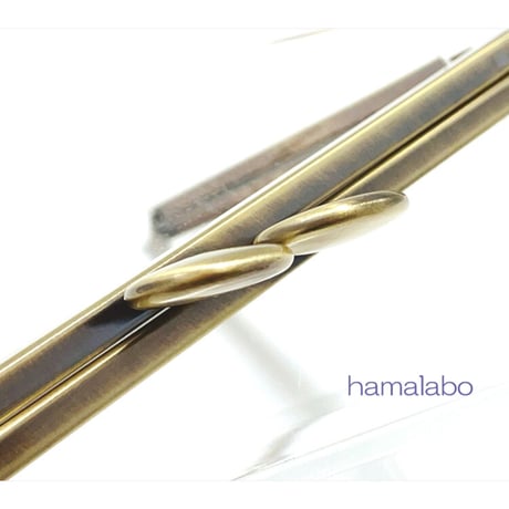 【HA-2262】17.5cmバッグ用の足長口金/角型/とても大きな碁石/アンティークゴールド/＋(プラス)