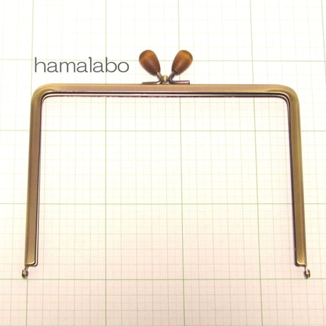 【HA-1236】17.7cm/角型(茶色の木オーバル×アンティークゴールド)