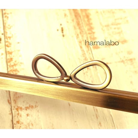 【HA-1800】19cm浮き足口金/(新リボン×アンティークゴールド)