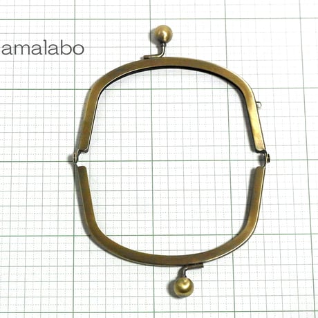 【HA-1290】アメ玉口金12cm/くし型(アンティークゴールド)