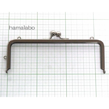 【HA-1430】16.5cm/角型の口金(ミニアメ玉＆足長)・カン付き/シルバー