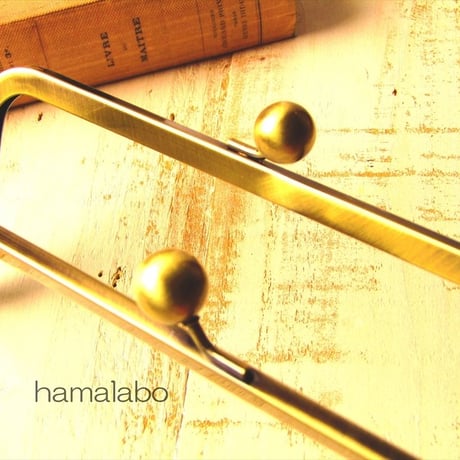 大特価品！【HA-1657】24cm大玉口金/角型/アンティークゴールド/＋(プラス)