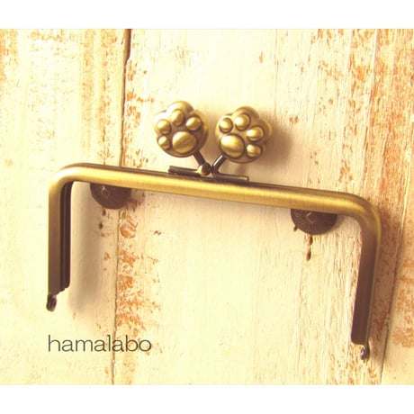 【HA-1756】12cm/角型(大きな肉球×アンティークゴールド)-通常品-