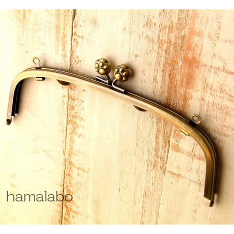 【HA-1101】20.4cm/くし型(肉球/アンティークゴールド)・兼用カン付き