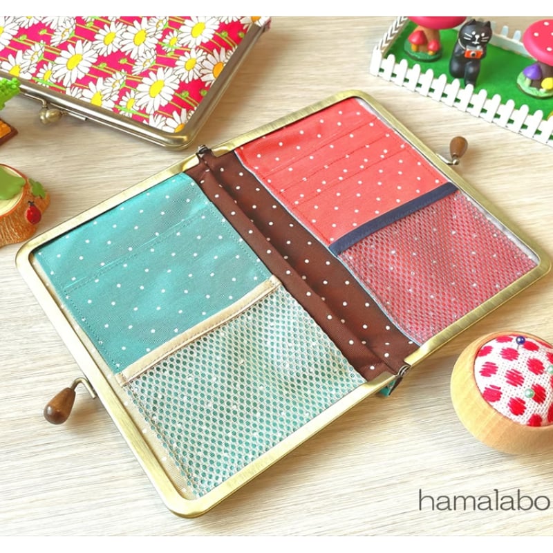 廃盤予定)【HA-1862】17.7cm角型口金/(新リボン×ソフトシルバー) | Hama