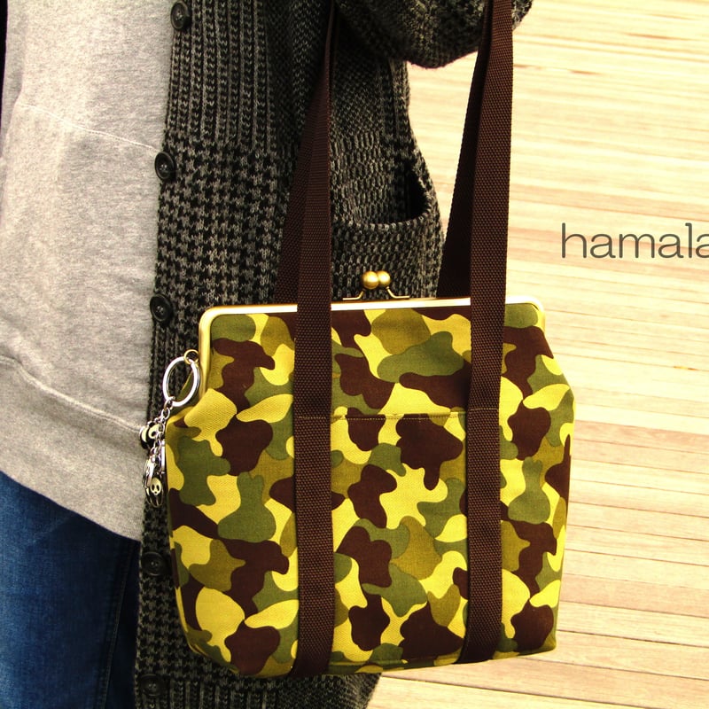 がま口　巾着バッグ　　　ハンドメイド 楽天市場】手作りキット 大きめ がま口 グラニーバッグ キット 型紙