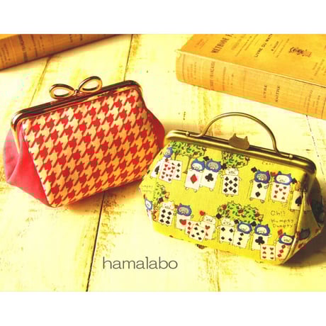 【HA-1240】スマイル刻印の碁石口金 12cm/角型(アンティークゴールド)