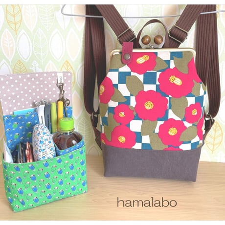 【HA-461】18cm角型の口金(トランプ×アンティークゴールド)・カン付き